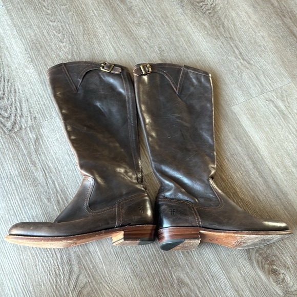 Frye Tall Leather Riding Zip Up Boots Equestrian Womens - Picture 9 of 10